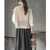 透かし編みベスト＋７分袖シャツアンサンブル | rps | 詳細画像12 