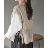 透かし編みベスト＋７分袖シャツアンサンブル | rps | 詳細画像17 