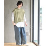 透かし編みベスト＋７分袖シャツアンサンブル | rps | 詳細画像18 