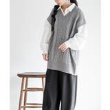 ケーブルニットベストドッキングシャツ | rps | 詳細画像11 