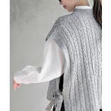 サイドリボンケーブルニットベスト | rps | 詳細画像15 