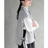 サイドリボンケーブルニットベスト | rps | 詳細画像17 