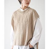 サイドリボンケーブルニットベスト | rps | 詳細画像30 