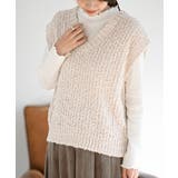 アイボリー | ポップコーンモールワイドニットベスト | rps