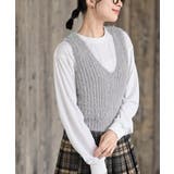 グレー | Tシャツセットラメフェザーベストアンサンブル | rps