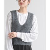 CHACグレー | Tシャツセットラメフェザーベストアンサンブル | rps