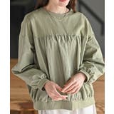 ライトカーキ | 布帛切替ギャザーカットプルオーバー | rps