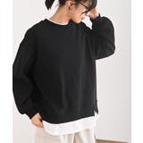 ブラック | レイヤード風裏毛プルオーバー | rps