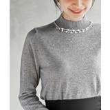 パールビジューネックハイネックニットプルオーバー | rps | 詳細画像25