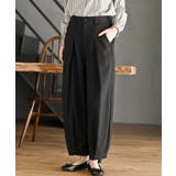 ブラック | 麻混コクーンパンツ | rps