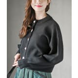 ブラック | 多釦ショート丈ニットカーディガン | rps