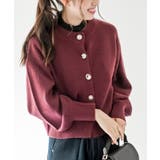 ボルドー | 多釦ショート丈ニットカーディガン | rps