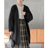 ブラック | フード付きロングニットカーディガン | rps