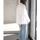 コットンボイルフリルネックピンタックブラウス | rps | 詳細画像4 