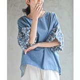 3Dレース袖デニムブラウス | rps | 詳細画像14