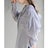 コットンシアーストライプフード付きブラウス | rps | 詳細画像13 