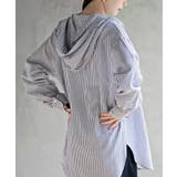 コットンシアーストライプフード付きブラウス | rps | 詳細画像14 