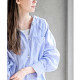 コットンシアーストライプフード付きブラウス | rps | 詳細画像5 