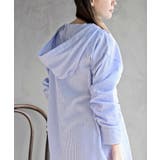 コットンシアーストライプフード付きブラウス | rps | 詳細画像7 