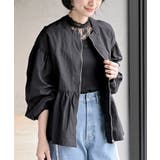 ブラック | ペプラムジップジャケット | rps