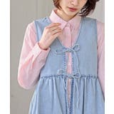 裾バルーン前リボンデニムベスト | rps | 詳細画像26 