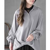 グレー | 変形袖タックスキッパーブラウス | rps