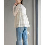 花柄刺繍前開きダブルリボンキャミソール | rps | 詳細画像4 