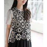 ブラック | 配色レースベスト | rps