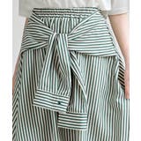 ストライプシャツ巻き風ギャザーフレアースカート | rps | 詳細画像13 