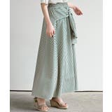 ストライプシャツ巻き風ギャザーフレアースカート | rps | 詳細画像16 