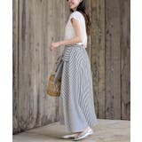 ストライプシャツ巻き風ギャザーフレアースカート | rps | 詳細画像18 