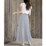 ストライプシャツ巻き風ギャザーフレアースカート | rps | 詳細画像19 