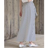 ストライプシャツ巻き風ギャザーフレアースカート | rps | 詳細画像24 