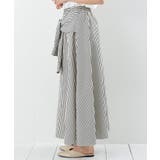 ストライプシャツ巻き風ギャザーフレアースカート | rps | 詳細画像25 