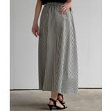 ストライプシャツ巻き風ギャザーフレアースカート | rps | 詳細画像8 