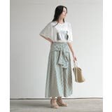 ストライプシャツ巻き風ギャザーフレアースカート | rps | 詳細画像9 