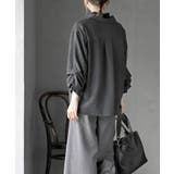 変形袖タックピーチ起毛スキッパーブラウス | rps | 詳細画像12 