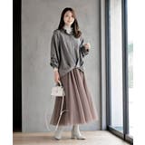 変形袖タックピーチ起毛スキッパーブラウス | rps | 詳細画像2 