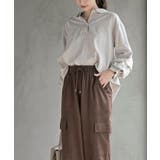 変形袖タックピーチ起毛スキッパーブラウス | rps | 詳細画像20 