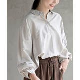 変形袖タックピーチ起毛スキッパーブラウス | rps | 詳細画像25 