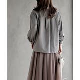 変形袖タックピーチ起毛スキッパーブラウス | rps | 詳細画像4 