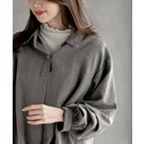 変形袖タックピーチ起毛スキッパーブラウス | rps | 詳細画像6 