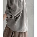 変形袖タックピーチ起毛スキッパーブラウス | rps | 詳細画像7 