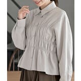 オフベージュ | ピーチ起毛シャーリングブラウス | rps