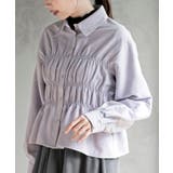 ラベンダー | ピーチ起毛シャーリングブラウス | rps