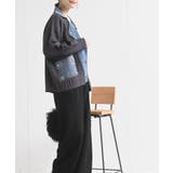 デニム切替ライダースニットジャケット | rps | 詳細画像12 