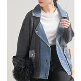 デニム切替ライダースニットジャケット | rps | 詳細画像15 