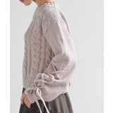 レースアップスリーブケーブルモールニットプルオーバー | rps | 詳細画像15 