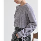 レースアップスリーブケーブルモールニットプルオーバー | rps | 詳細画像23 