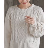 レースアップスリーブケーブルモールニットプルオーバー | rps | 詳細画像6 